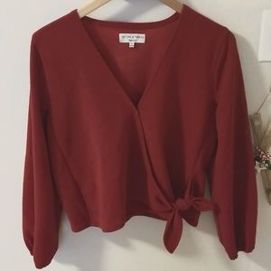 Madewell Cranberry Wrap Top